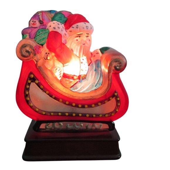 Old World Christmas Santa In Sleigh Light 10th Anniversary Edition Hand Painted - Picture 2 of 16